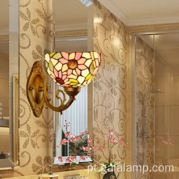 Lâmpada elegante de parede de vidro de girassol para espaços aconchegantes